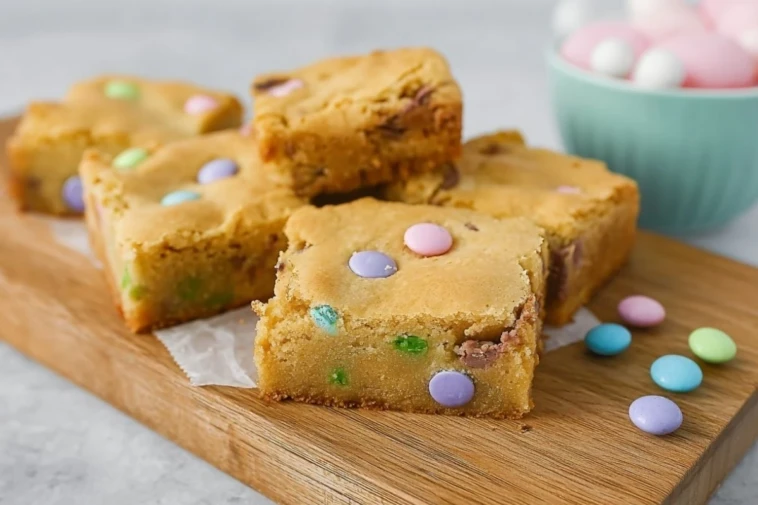 Quick Easter M&M Blondies