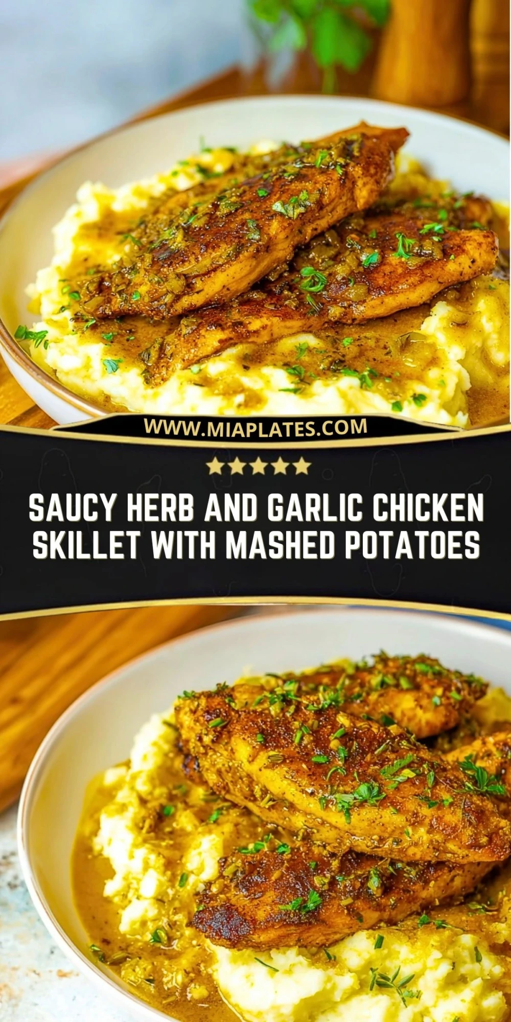 Saucy Herb and Garlic Chicken Skillet with Mashed Potatoes (2)