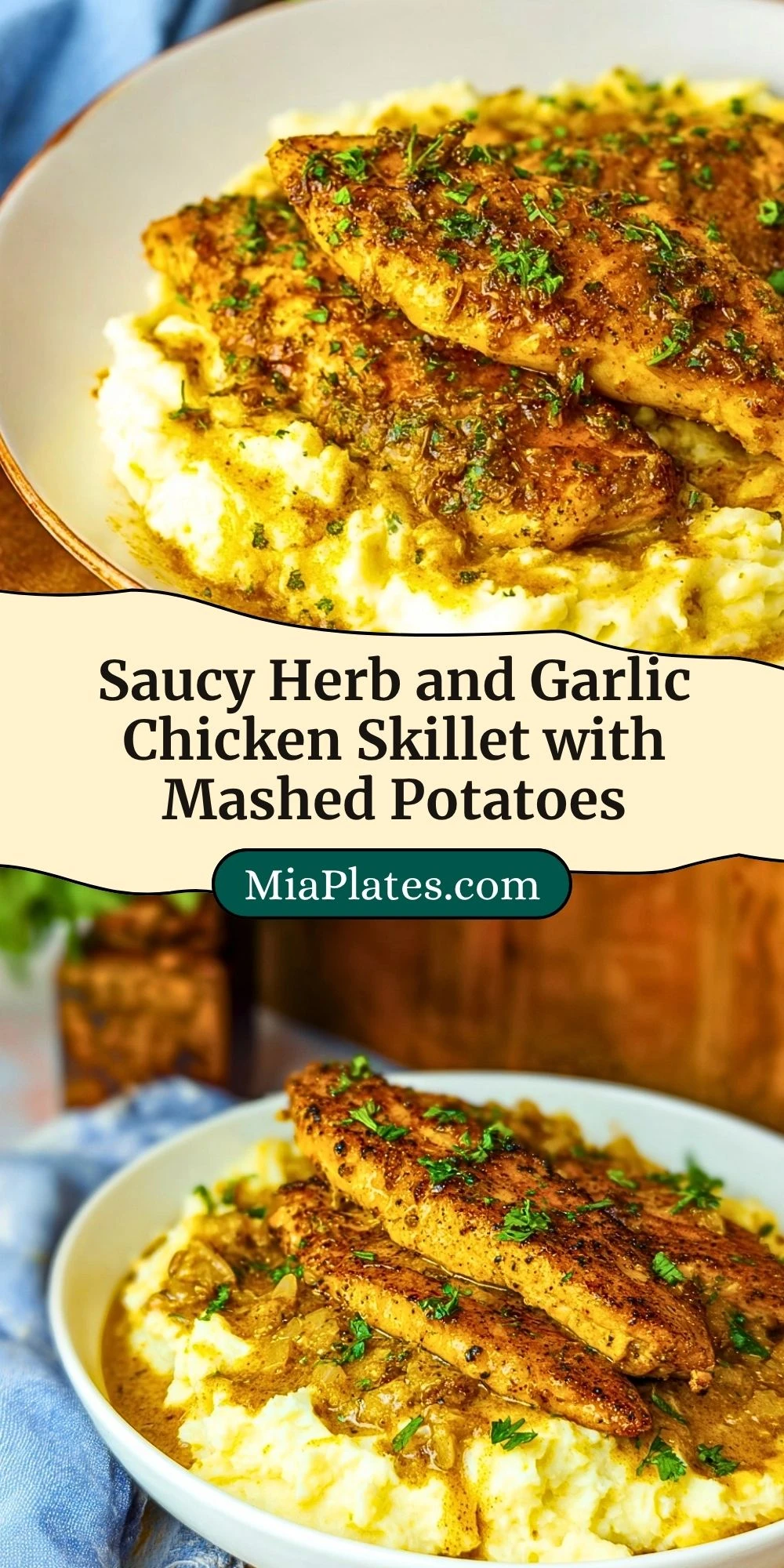Saucy Herb and Garlic Chicken Skillet with Mashed Potatoes (3)