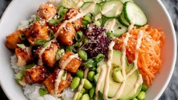 Spicy Salmon Rice Bowls