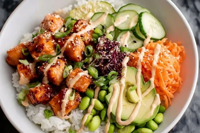 Spicy Salmon Rice Bowls