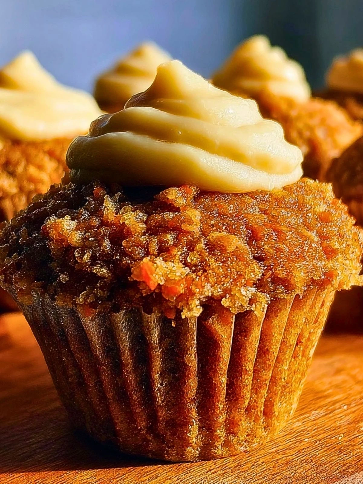 Moist Carrot Cake Muffins with Cream Cheese Topping (1)