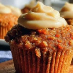Moist Carrot Cake Muffins with Cream Cheese Topping