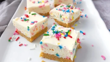 Easter Funfetti Cheesecake Bars