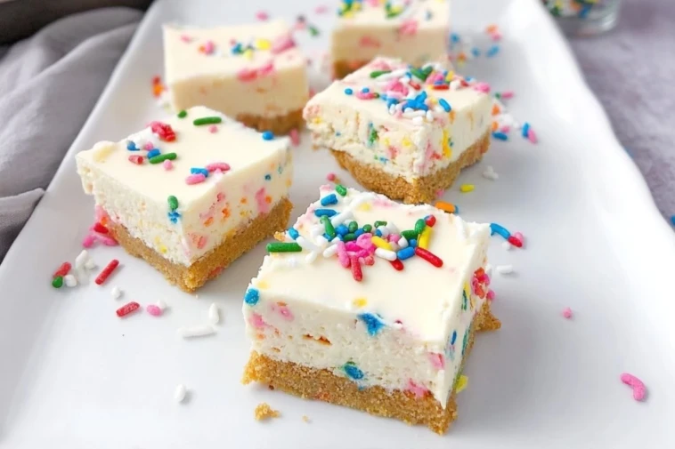 Easter Funfetti Cheesecake Bars