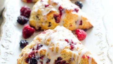 Glazed Mixed Berry Scones