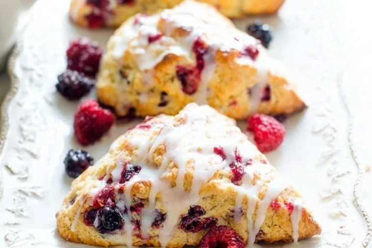 Glazed Mixed Berry Scones